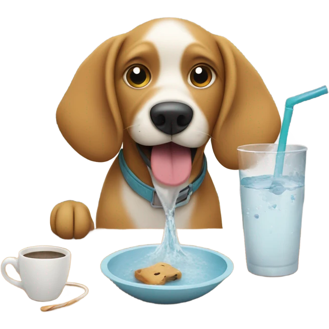 Dog drink café emoji