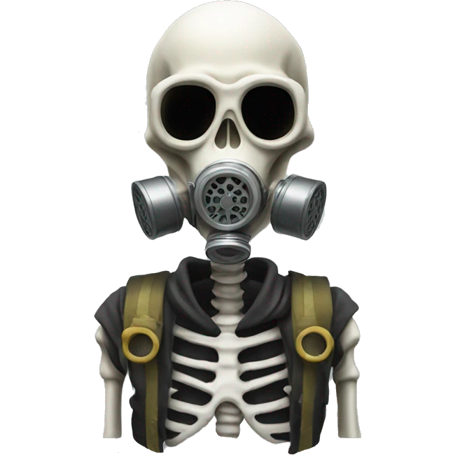 Skeleton wearing a gas mask emoji