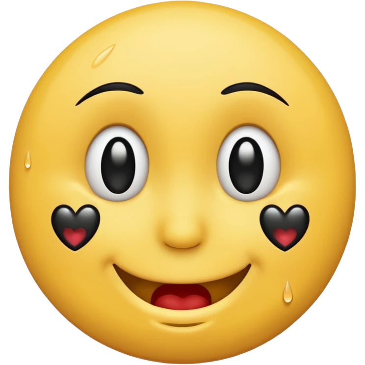 Smiley qui sourit avec des cœur noir et des larmes  emoji