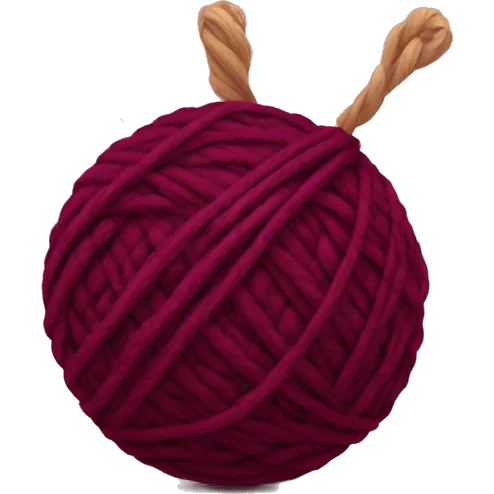 Burgundy yarn ball emoji