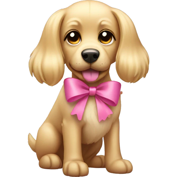 blonde dog with pink bow emoji
