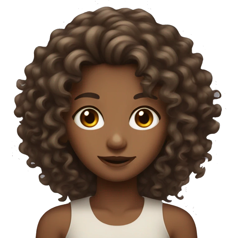 long curly hair girl with brown eyes and freckles  emoji
