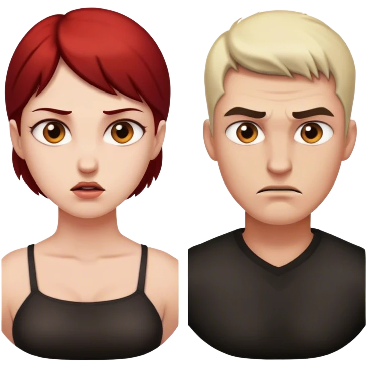 Man and women intimidate moment emoji