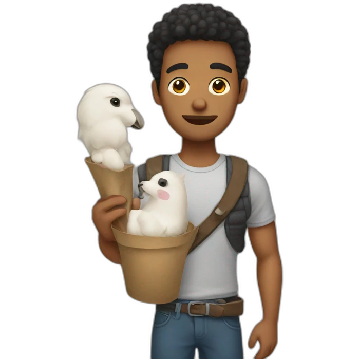 a guy holding petooha emoji