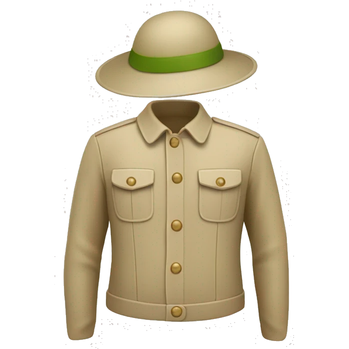 gardener pith helmet beige jacket emoji