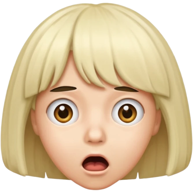 person with a wig and a shocked face emoji