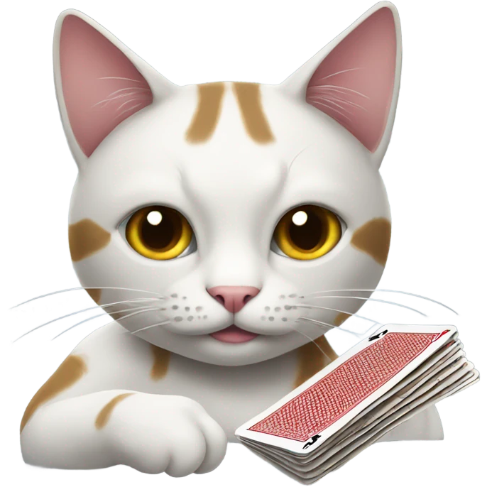 Cat playing poker emoji