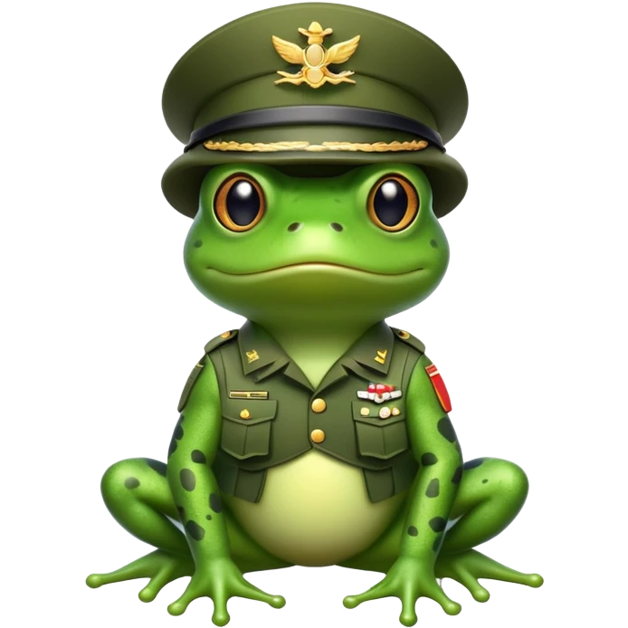 A frog as a military emoji