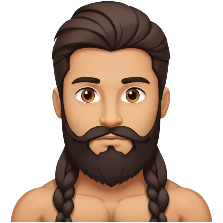 i want emogi for me i am 5'7 mid muscular 25 year old man with good beard and long hair fair skin not USA fair but indain fair emoji