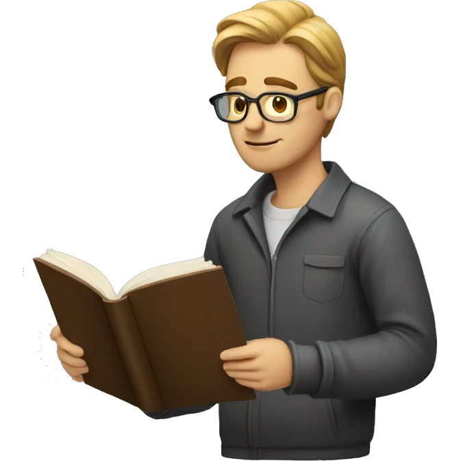 a man reading book emoji