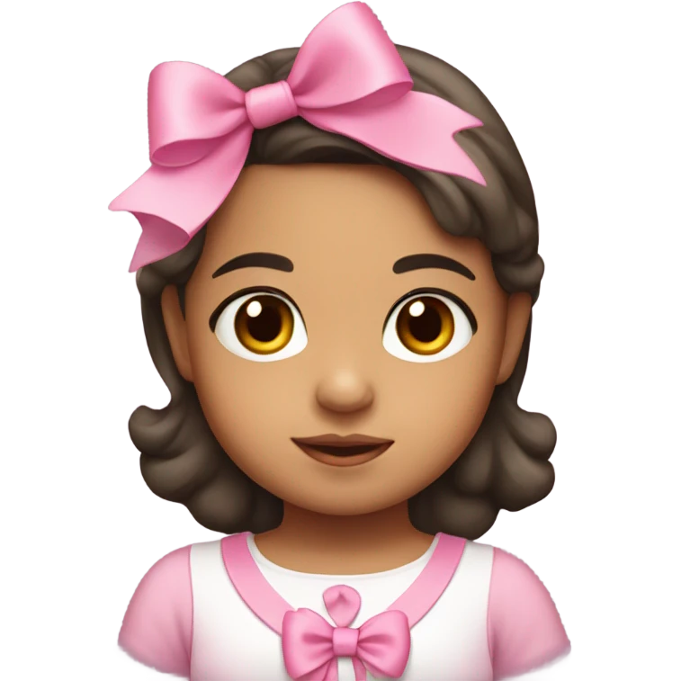 Hispanic toddler girl with pink bow  emoji