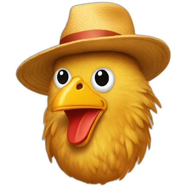 hat that looks like a chicken emoji
