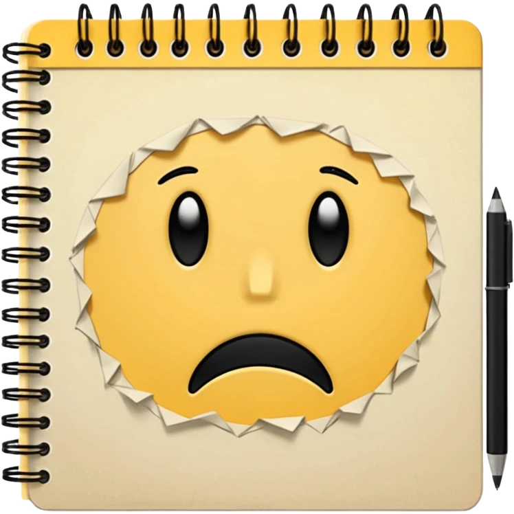 emo notebook with scribbles emoji