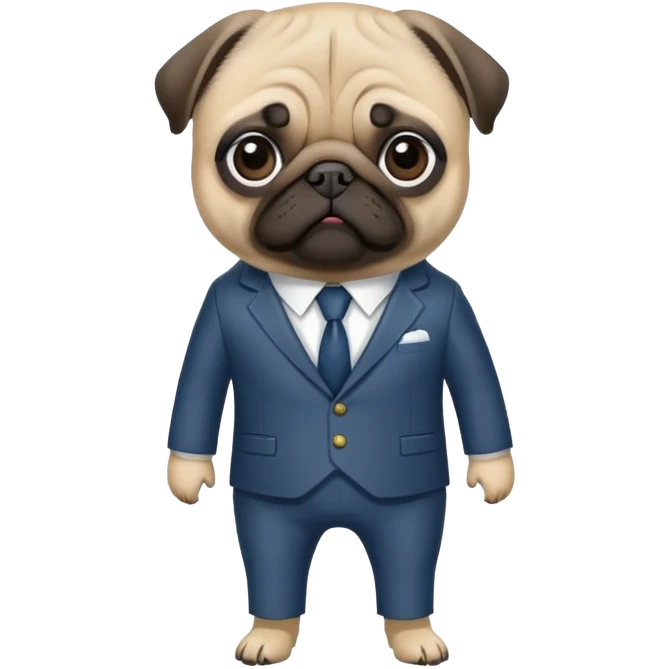 Pug in a suit emoji