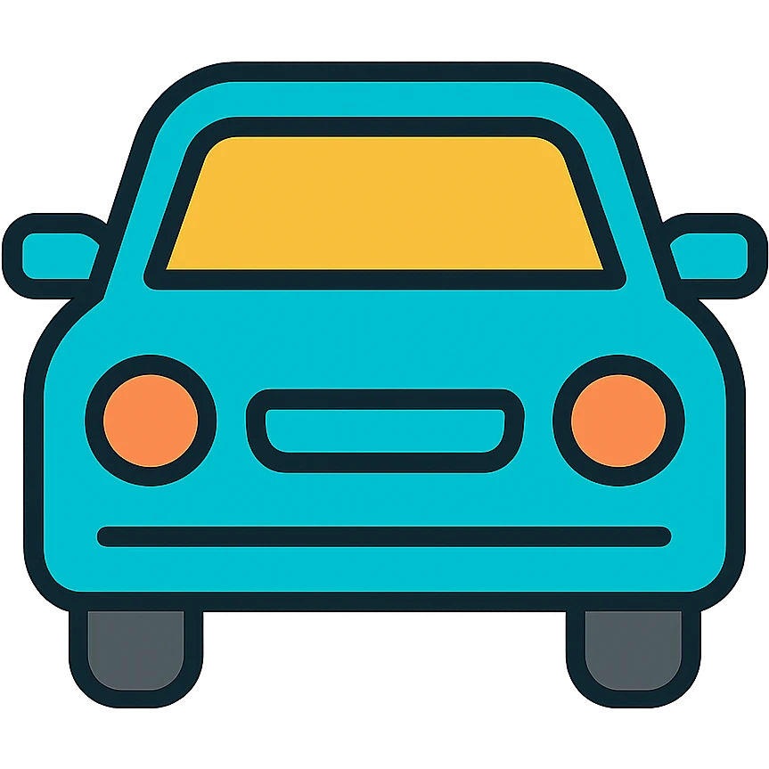 car, color outline icon style, clear lines, simple and modern, minimal details emoji
