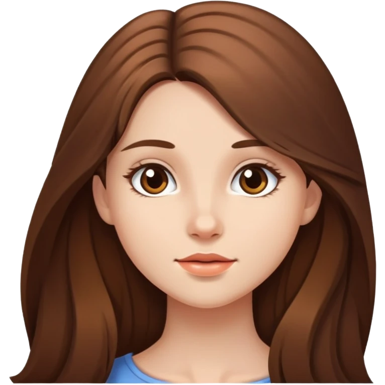 Pretty girl with long brown hair  emoji
