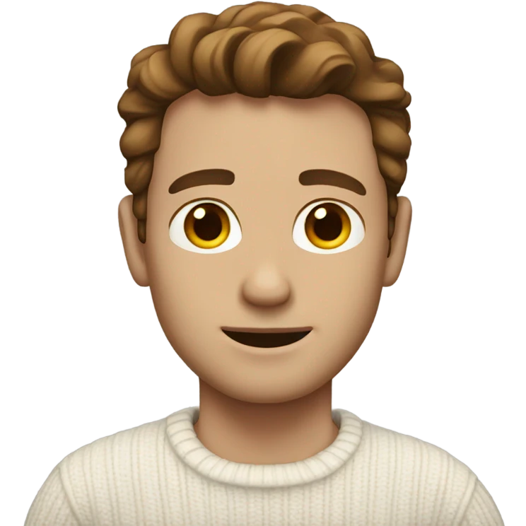 White man with brown hair with white sweater  emoji