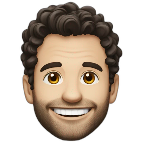 Penn badgley smiling with teeth emoji