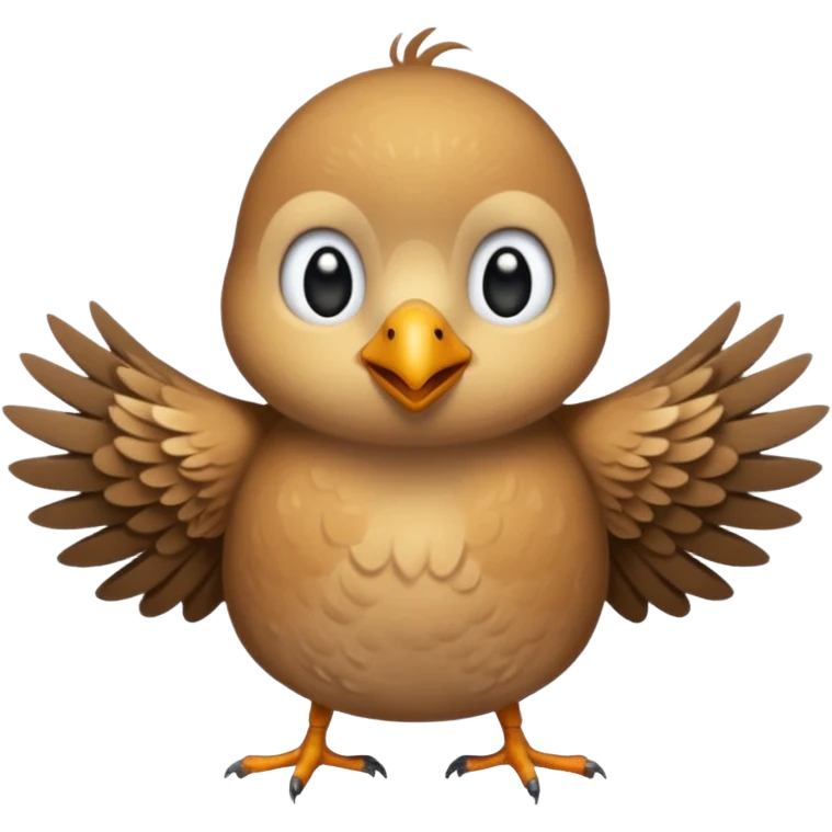 make an emoji of a bird wanting a hug, make the art colors human like and imperfect and the layout also imperfect a little human like emoji