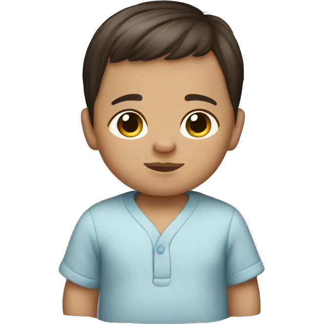 Newborn baby boy with straight dark brown hair  emoji