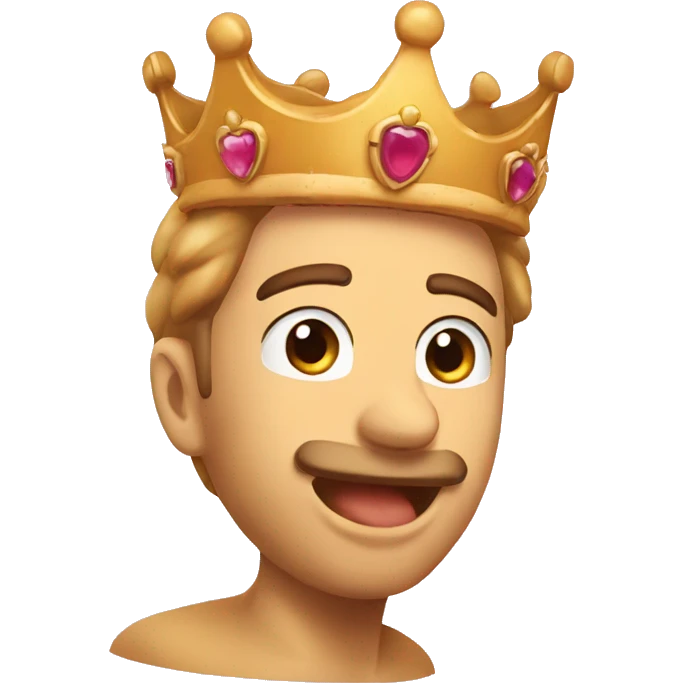 a slice of bread doing the lip bite emote and wearing a kingly crown emoji
