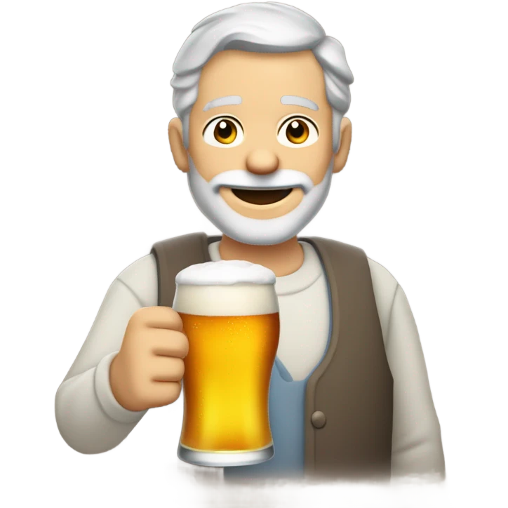 Old man drinking a beer emoji