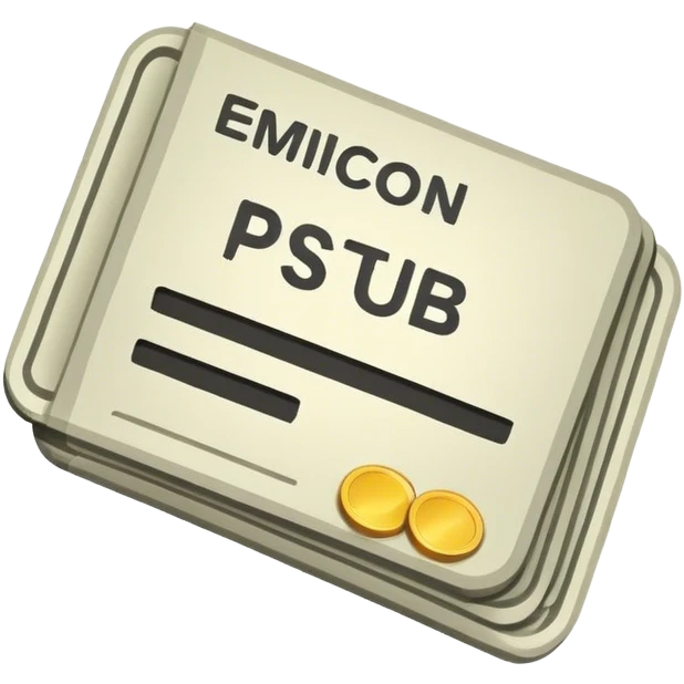 Cartoon pay stub emoji