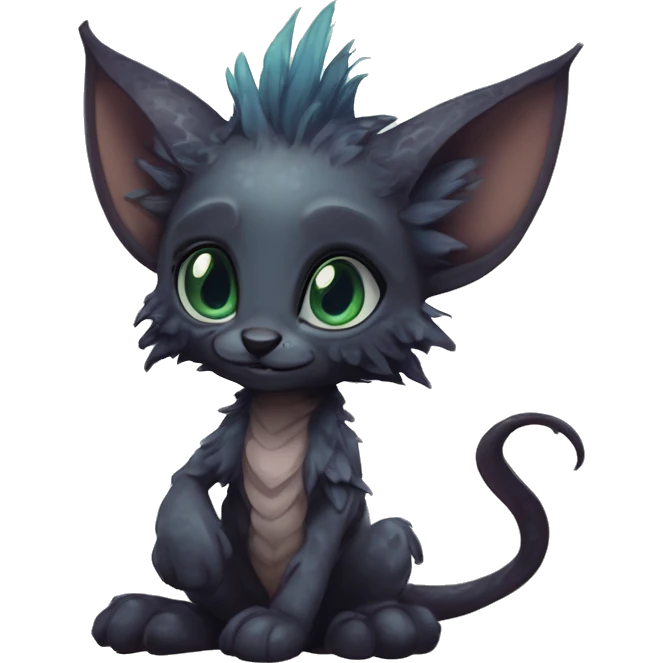  Cute Edgy Realistic Rare Fantasy eldritch Slim Vernid-Trico-Melprin-Lombax-species by LiLaiRa, by Falvie, full body emoji