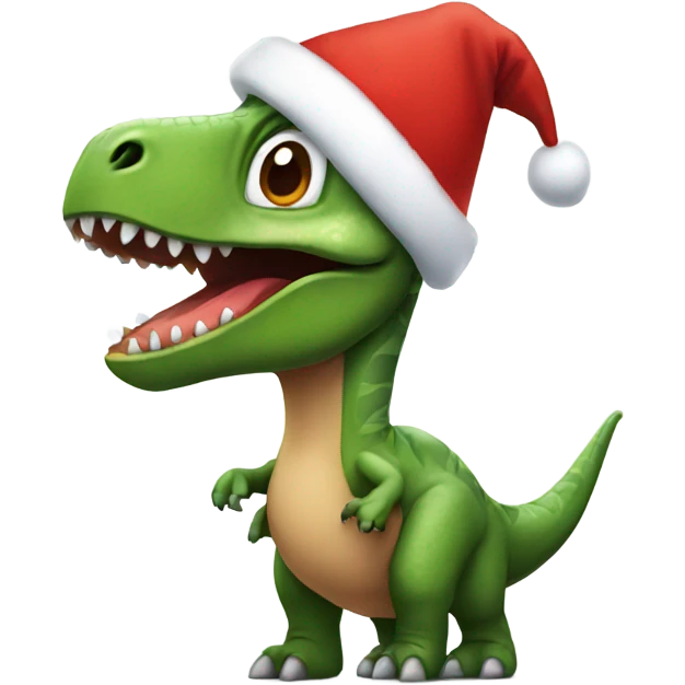 Dinosaur wearing a Christmas hat  emoji