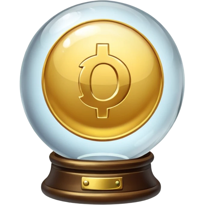 crystal ball with a coin next to it emoji
