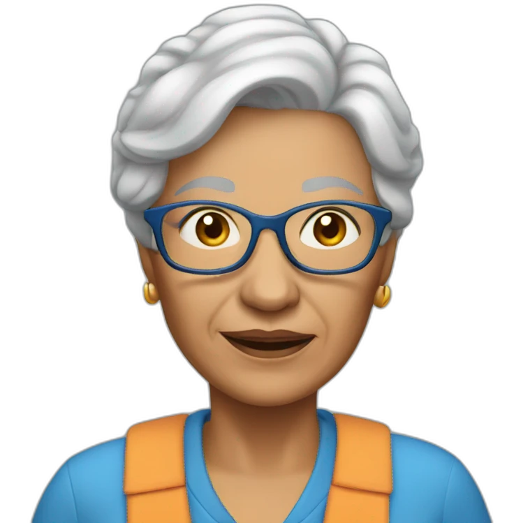 full grandmother in blue trousers emoji