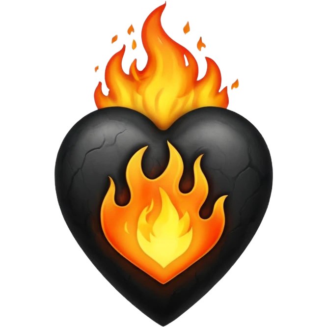 Black heart on fire emoji