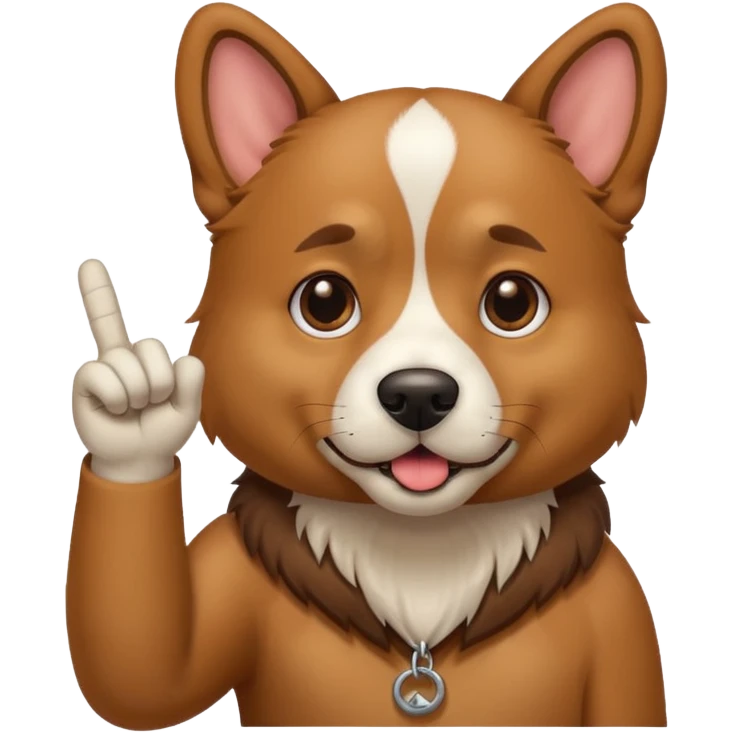 Dog holding up middle finger emoji