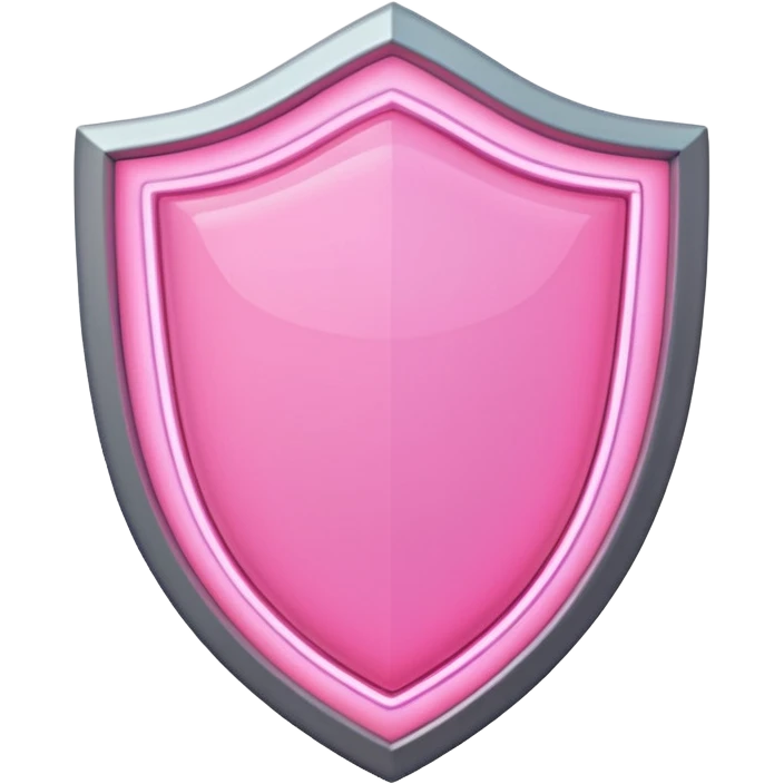 pastel pink neon shield with white frame emoji