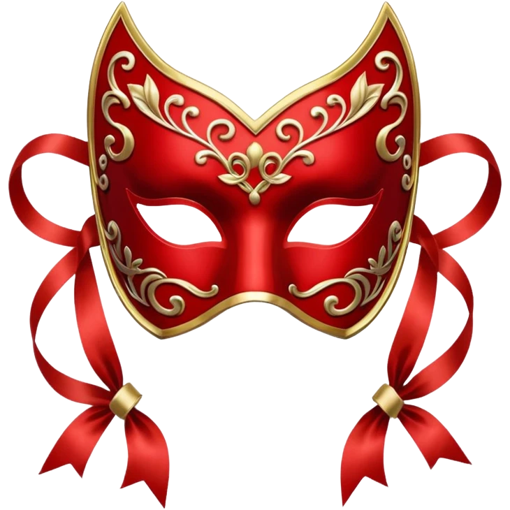 red mask with ribbons emoji