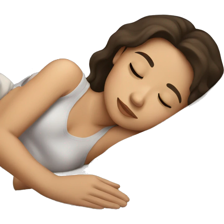 Brunette girl sleeping emoji