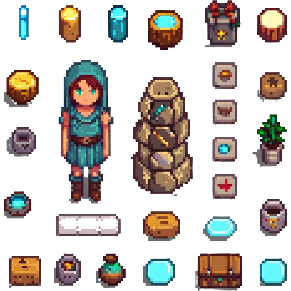 A Dota 2 player with a stone-faced look, surrounded by in-game items emoji