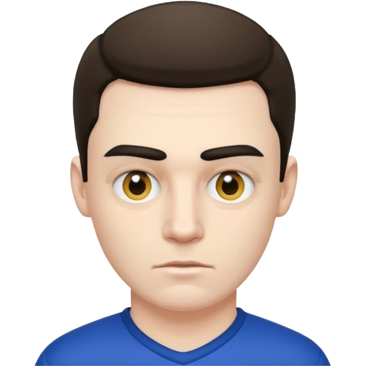 an evil man with an unibrow with a football shirt  emoji