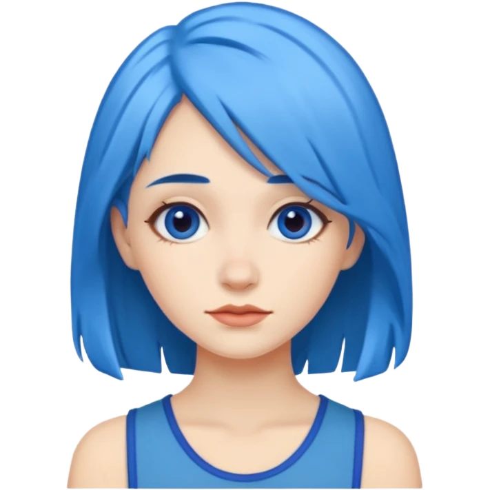 Kék haj, fehér nő emoji
