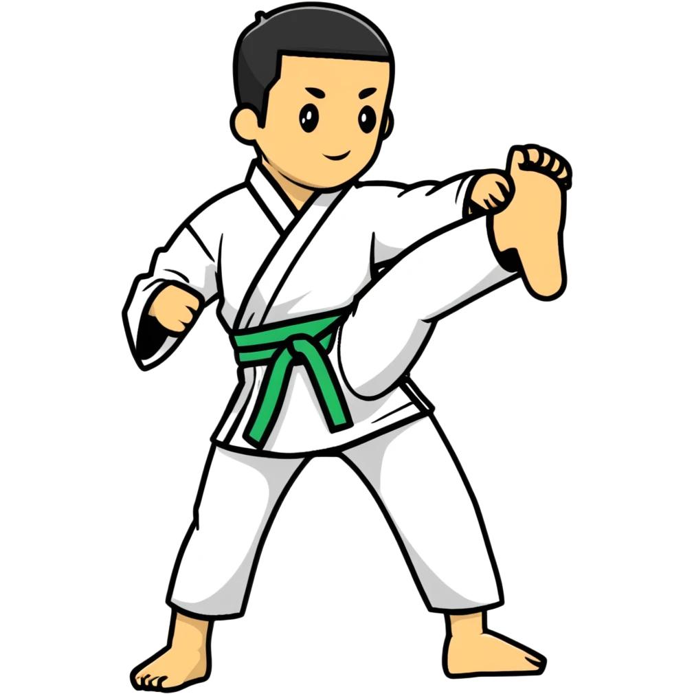 karate costume with green belt emoji