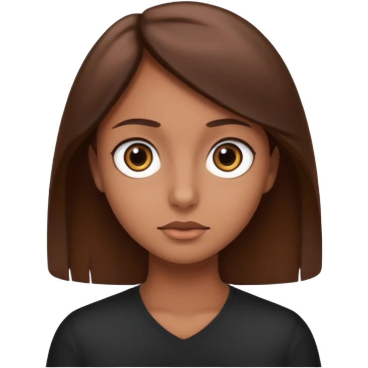 big dark eyes and tanned skin brown hair emoji