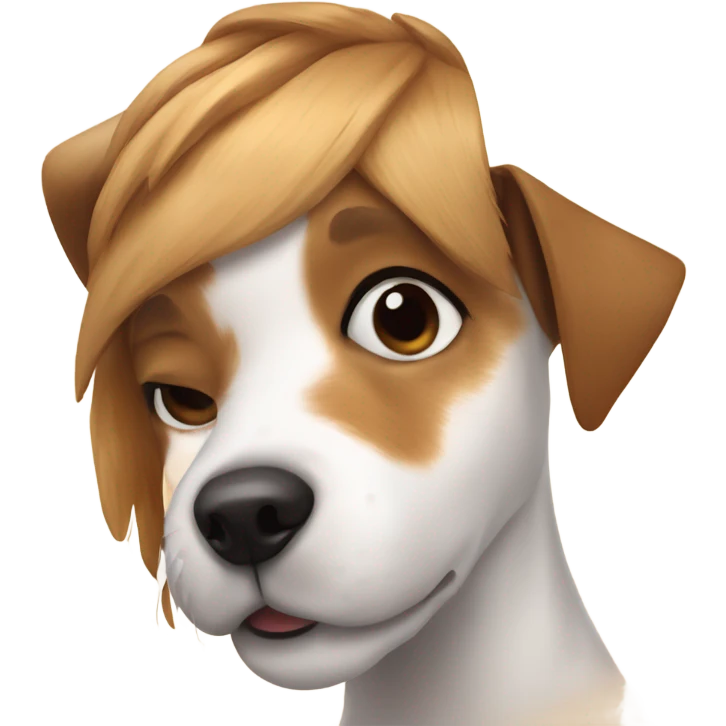 Girl and dog of the breed Jack Russell emoji