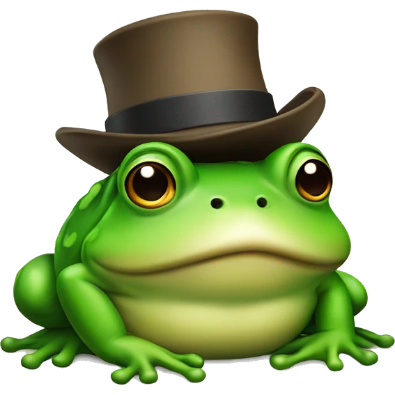 fat frog with hat emoji