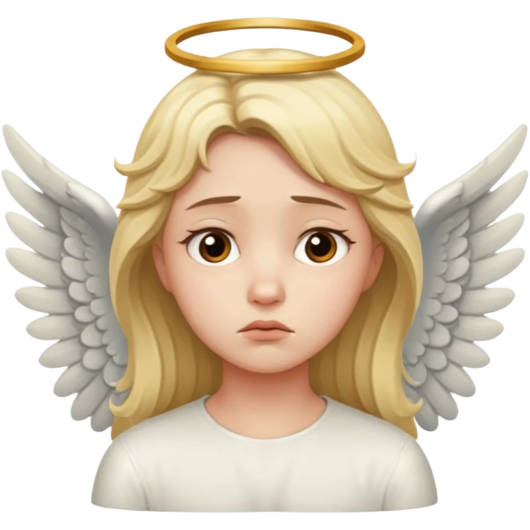 Make an angel 😇 emoji that is a bit sad like bored emoji