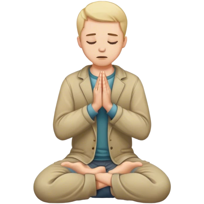 a white man pleading on knees with hands in prayer  emoji