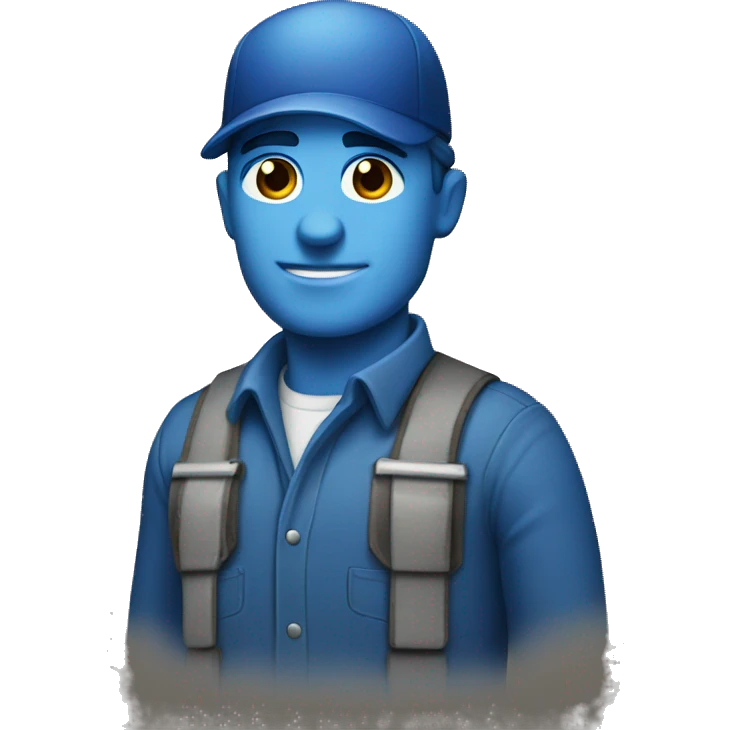 Blue collar emoji