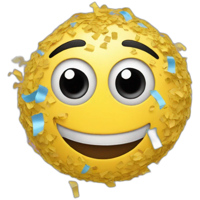 Confetti with a face out of it emoji