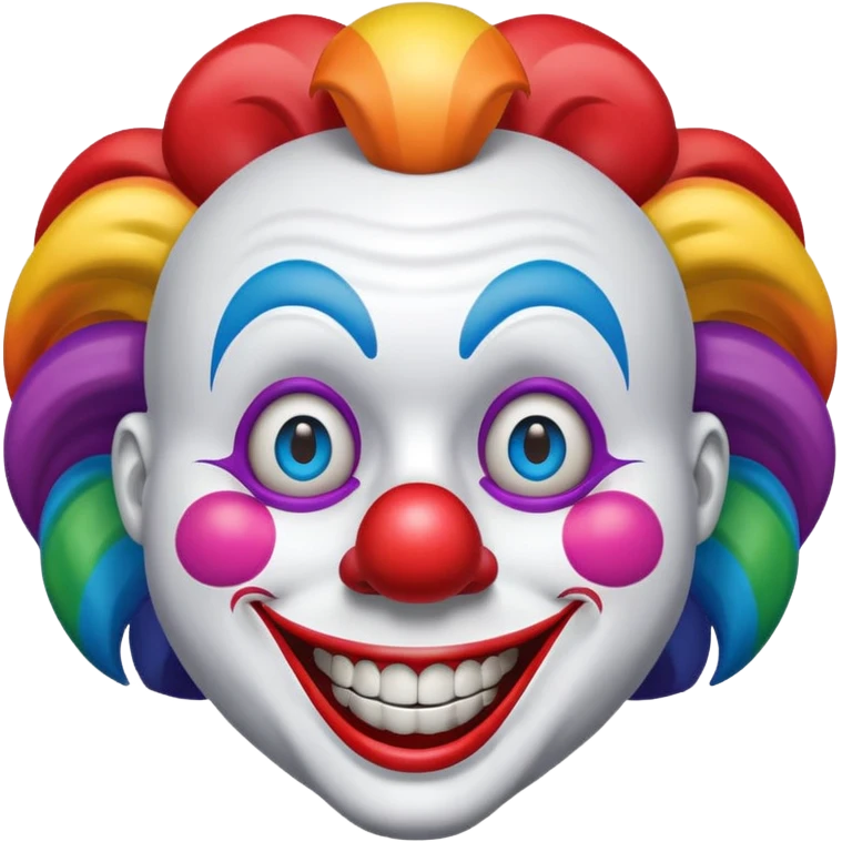 giant rainbow clown face emoji