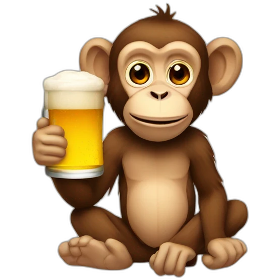 Monkey with beer emoji