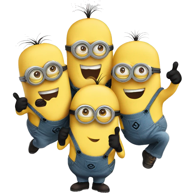 3 minions doing thumbs up emoji
